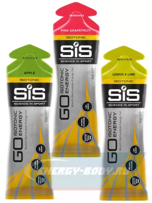 Энергетический гель SCIENCE IN SPORT (SiS) GO Isotonic Energy Gels 3 x 60 мл, Микс №6
