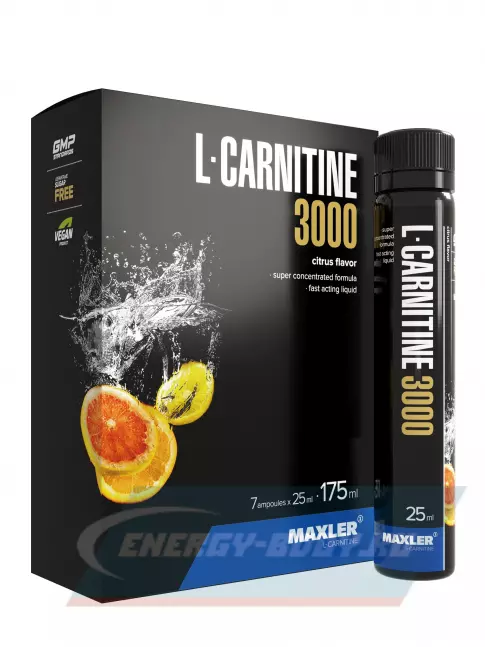 L-Карнитин MAXLER L-Carnitine 3000 mg 7 x 25 мл, Цитрус