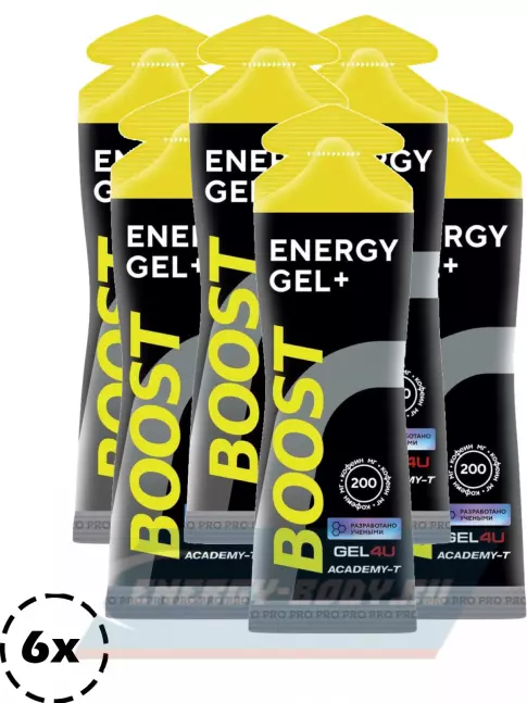Энергетический гель GEL4U BOOST 6 х 60 г, Вишня