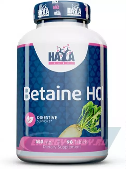 Аминокислотны Haya Labs Betaine HCl 650 mg 90 таблеток