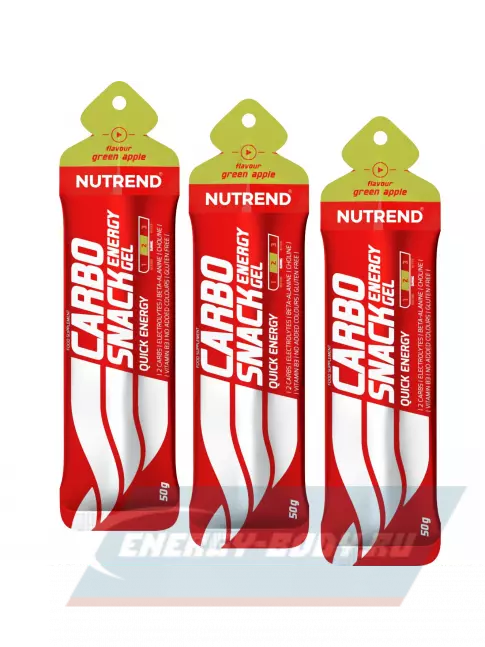 Энергетический гель NUTREND Carbosnack саше 3 шт x 50 г, Зеленое яблоко
