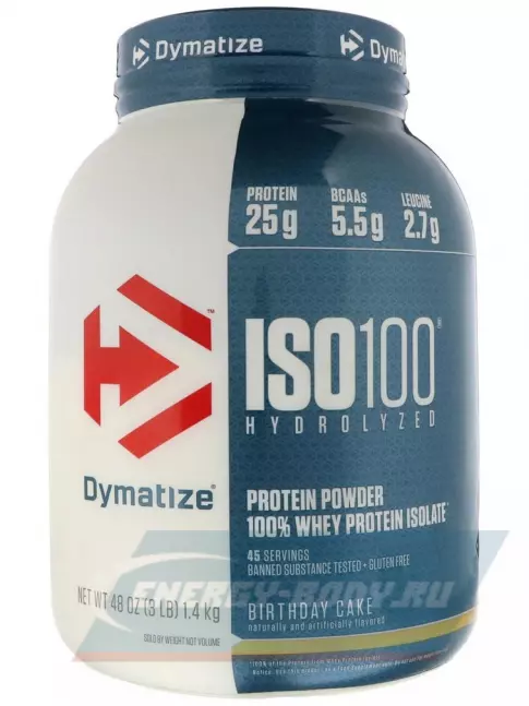  Dymatize ISO100 Hydrolyzed 1400 г, Праздничный торт