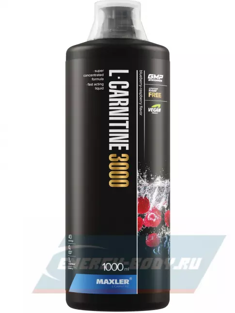 L-Карнитин MAXLER L-Carnitine 3000 mg 1000 мл, Черника - Малина