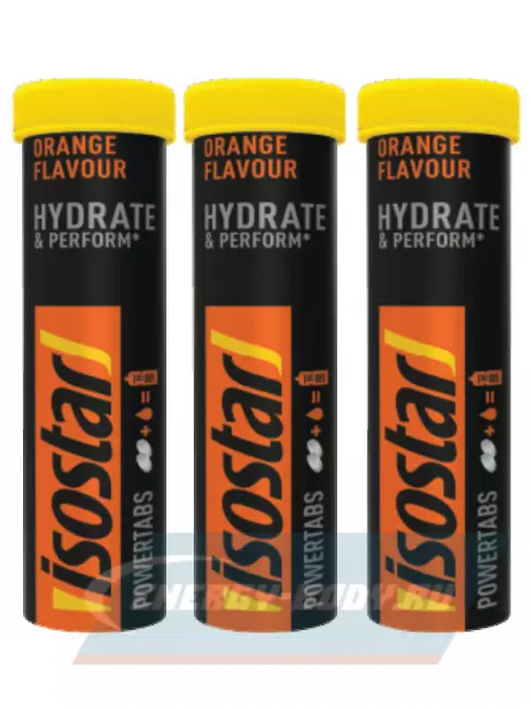  ISOSTAR Изотонический напиток Powertabs 3 банка x 5 порций, Апельсин