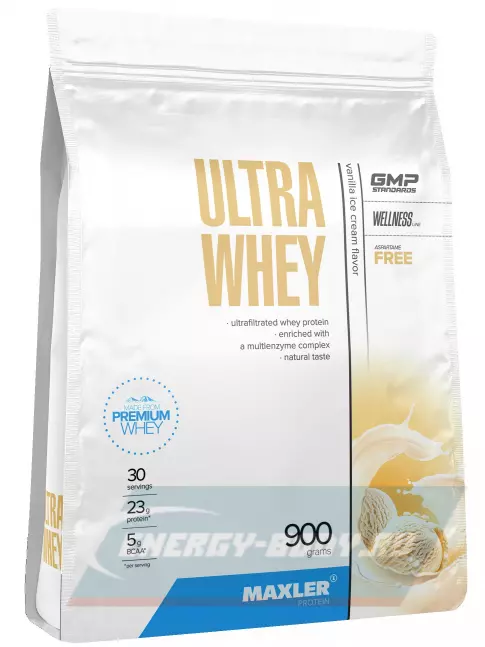  MAXLER Ultra Whey 900 г, Ванильное мороженное
