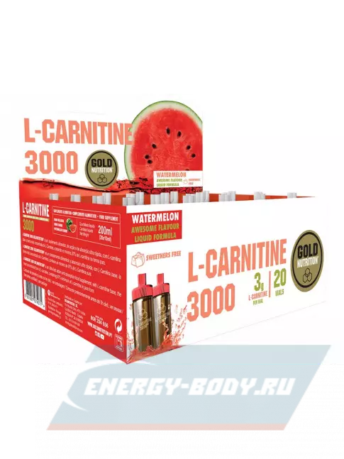 L-Карнитин GoldNutrition L-Carnitine 3000 20 x 10 мл, Арбуз