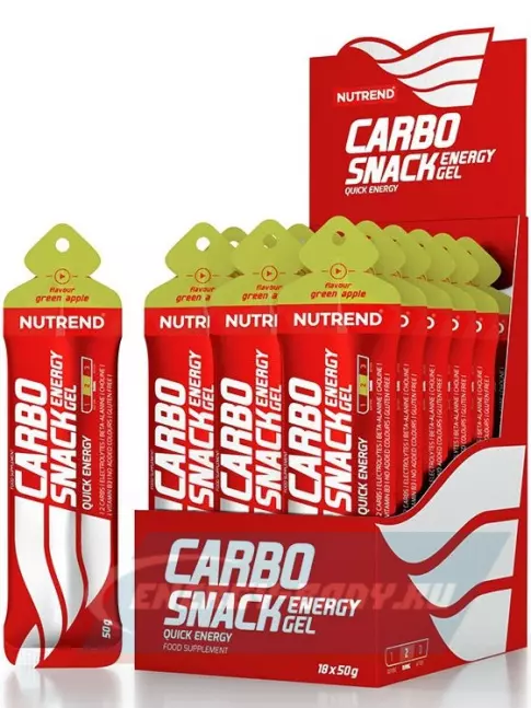 Энергетический гель NUTREND 18x50 Carbosnack саше 18 шт x 50 г, Зеленое яблоко
