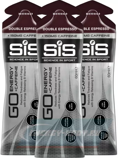 Энергетический гель SCIENCE IN SPORT (SiS) GO Energy 150 mg Caffeine 3 x 60 мл, Двойной эспрессо