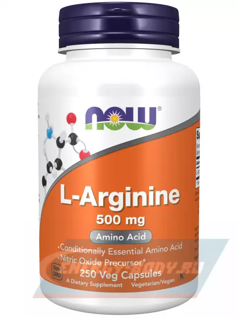  NOW FOODS L-Arginine 500 mg 250 веган капсул