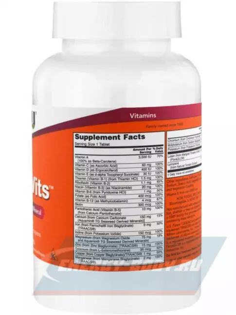 NOW Foods Daily Vits 100 таблеток NOW Foods Daily Vits 100 таблеток