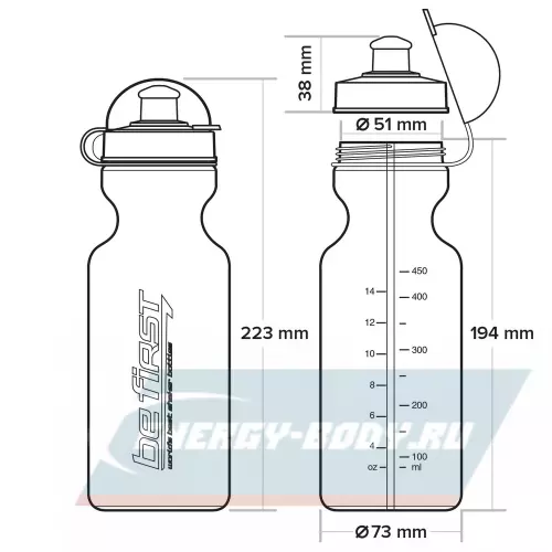  Be First Бутылка для воды 600 мл (SH 717A-W) 600 мл, Белый