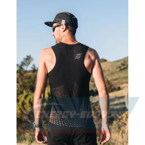  Compressport Майка Pro Racing Singlet V2 Black/High Risk L