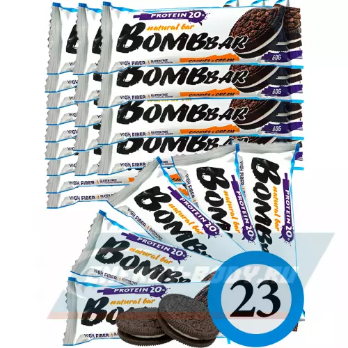 Батончик протеиновый Bombbar Protein Bar Печенье с кремом, 23 x 60 г