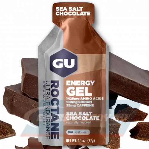 Энергетический гель GU ENERGY GU ROCTANE ENERGY GEL 35mg caffeine Шоколад-Морская соль, 1 стик x 32 г