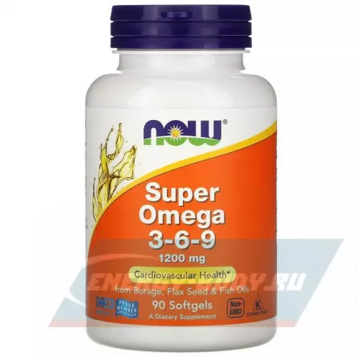Omega 3 NOW FOODS Super Omega 3-6-9 - Омега 3-6-9 1200 мг Нейтральный, 90 Гелевые капсулы