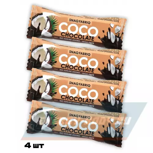  SNAQ FABRIQ батончик кокосовый Шоколад, 4 х 40 г
