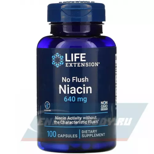  Life Extension No Flush Niacin 640 mg 100 капсул