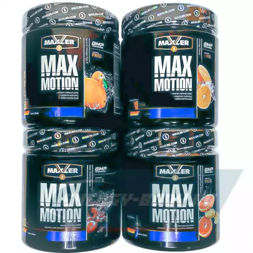  MAXLER Max Motion Абрикос-манго, Апельсин, Лимон-грейпфрут, Вишня, 4 х 500 г