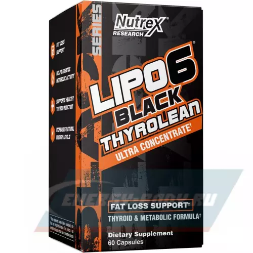  NUTREX Lipo-6 Black Thyrolean Ultra Concentrate, Thyroid & Metabolic 60 капсул