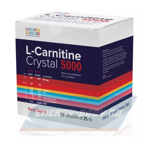 L-Карнитин LIQUID & LIQUID L-Carnitine Crystal 5000 Красные ягоды, 20x25 мл