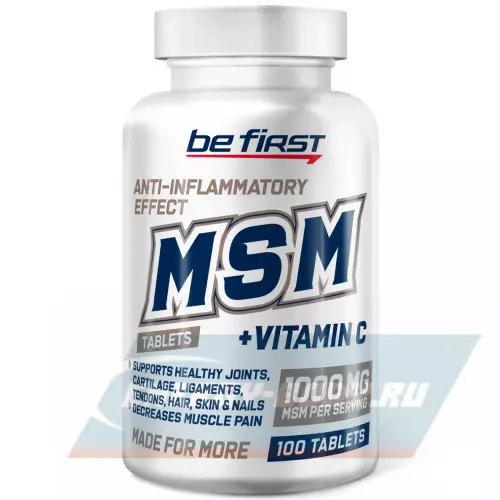 Суставы, связки Be First MSM 1000 MG + vitamin C 100 таблеток 100 табл