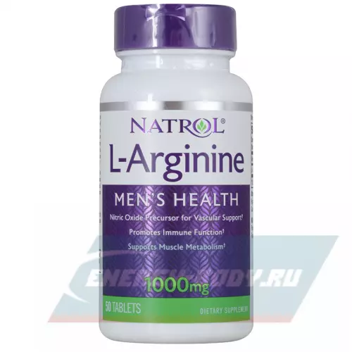 Arginine / AAKG / Цитрулин Natrol L-Arginine 1000 mg 50 таблеток, Нейтральный