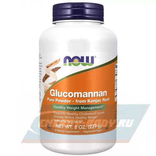  NOW FOODS Glucomannan Pure Powder Натуральный, 227 г