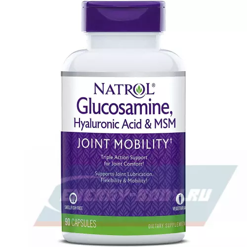 Суставы, связки Natrol Hyaluronic Acid MSM Glucosamine Нейтральный, 90 капсул