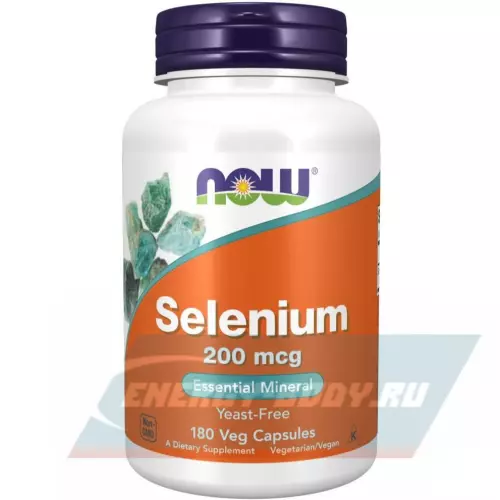 Минералы NOW FOODS Selenium 200 mcg Yeast Free - Селен 180 веган капсул