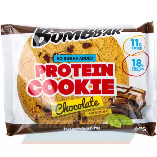 Батончик протеиновый Bombbar Protein cookie Шоколад, 19 протеин печенье x 60 г