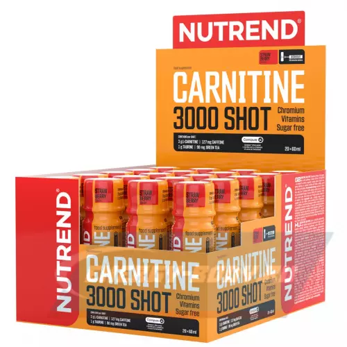 L-Карнитин NUTREND CARNITINE 3000 SHOT Клубника, 20 х 60 мл