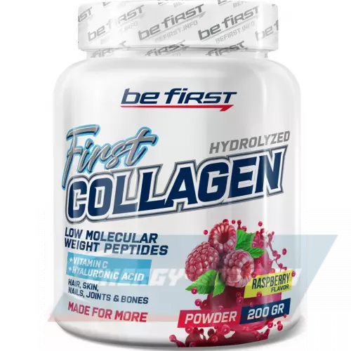 COLLAGEN Be First First Collagen + hyaluronic acid + vitamin C (коллаген с гиалуроновой кислотой и витамином С) Малина, 200 г
