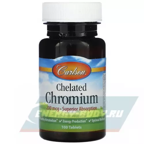 Минералы Carlson Labs Chelated Chromium 100 таблеток