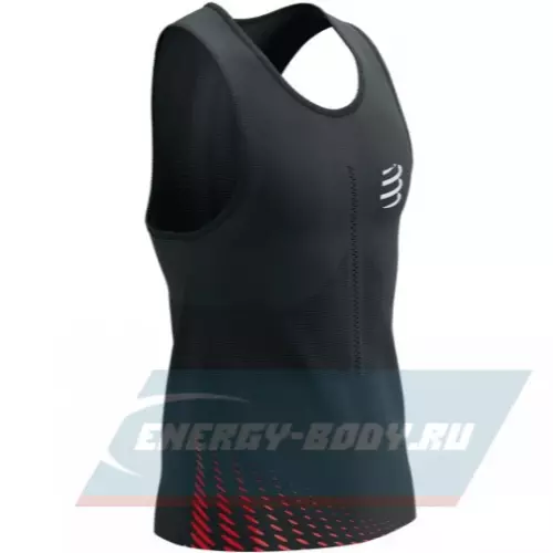  Compressport Майка Pro Racing Singlet V2 Black/High Risk L