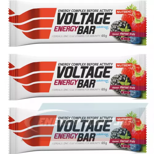 Батончик энергетический NUTREND Voltage Energy bar Лесные ягоды, 3 x 65 г