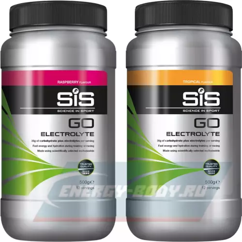  SCIENCE IN SPORT (SiS) GO Electrolyte Powder Малина, Тропические фрукты, 2 x 500 г