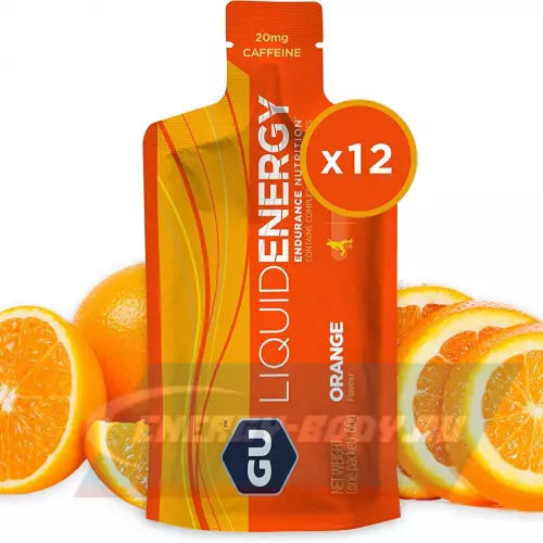 Энергетический гель GU ENERGY GU Liquid Enegry Gel 20mg caffeine Апельсин, 12 x 60 г