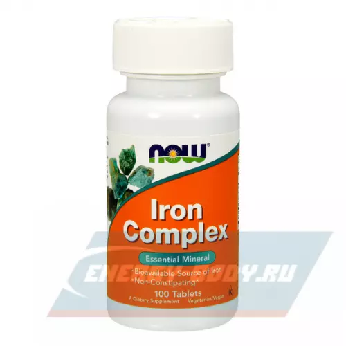 Минералы NOW FOODS Iron Complex (27 мг) 100 таблеток