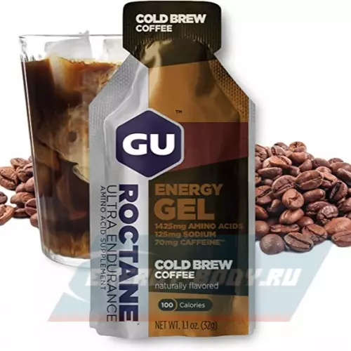 Энергетический гель GU ENERGY GU ROCTANE ENERGY GEL 70mg caffeine Холодный кофе, 3 x 32 г