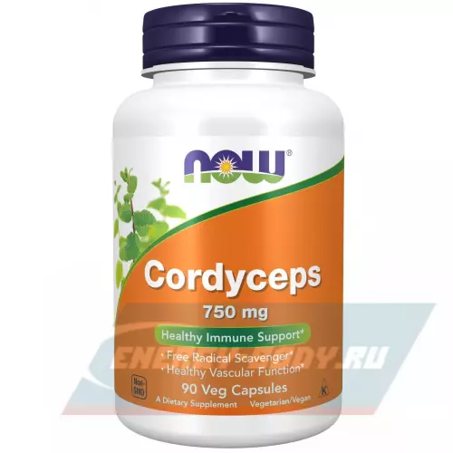  NOW FOODS Cordyceps 750 mg 90 веган капсул