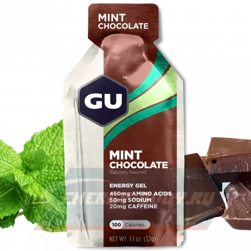 Энергетический гель GU ENERGY GU ORIGINAL ENERGY GEL 20mg caffeine Шоколад-Ментол, 32 г
