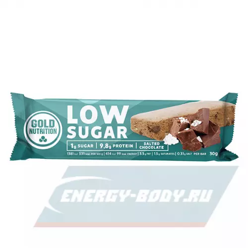 Батончик протеиновый GoldNutrition Low Sugar Соленый шоколад, 30 г