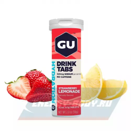  GU ENERGY GU HYDRATION DRINK TABS Клубничный лимонад, 1 туба