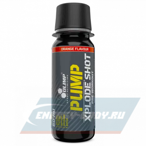 Предтерник OLIMP Pump Xplode Shot 60 мл no caffeine Апельсин, 1 x 60 мл
