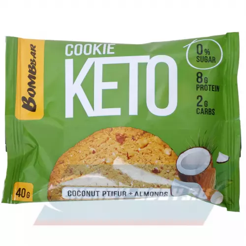 Батончик протеиновый Bombbar Кето печенье COOKIE KETO Со вкусом кокосового птифура и миндаля, 40 г