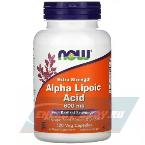  NOW FOODS Alpha Lipoic Acid 600 мг 120 вегетарианских капсул