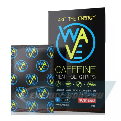 Энергетик NUTREND Wave Caffeine menthol strips Ментол, 10 x 5 полосок