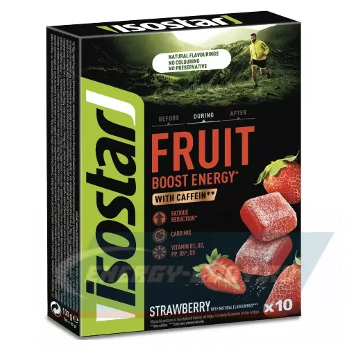 Энергетик ISOSTAR Энергетическая конфета Isostar Energy Fruit Boost Клубника (10 шт по 10 г) 100 г Клубника, 10x10 г (коробка)