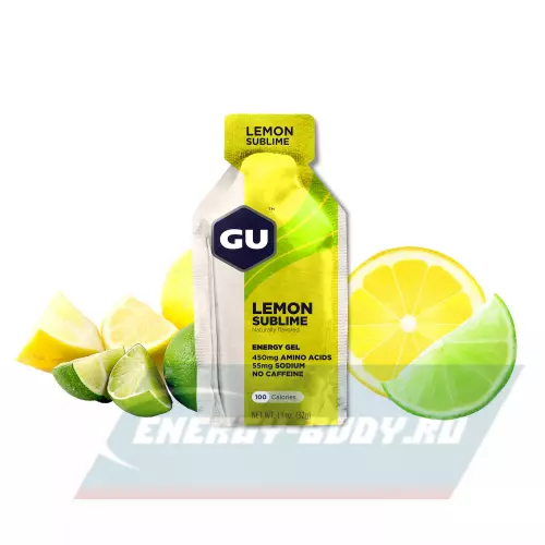 Энергетический гель GU ENERGY GU ORIGINAL ENERGY GEL no caffeine Чистый лимон, 8 стика x 32 г