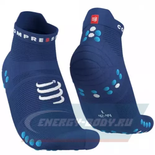  Compressport Носки V4 Run Low Sodalite/Fluo Blue T3